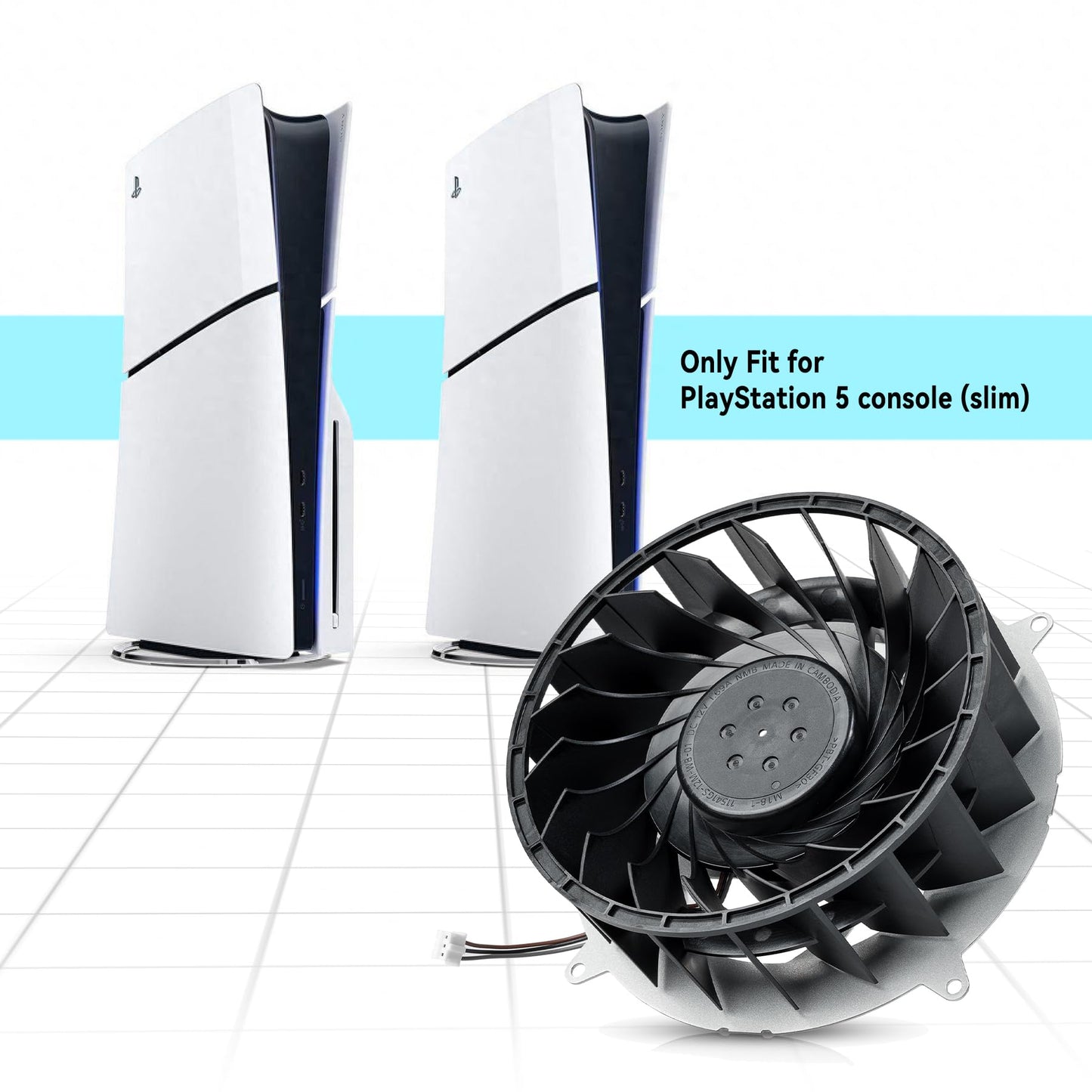 Gorliskl Replacement Internal Cooling Fan for PlayStation 5 ps5 Slim Console