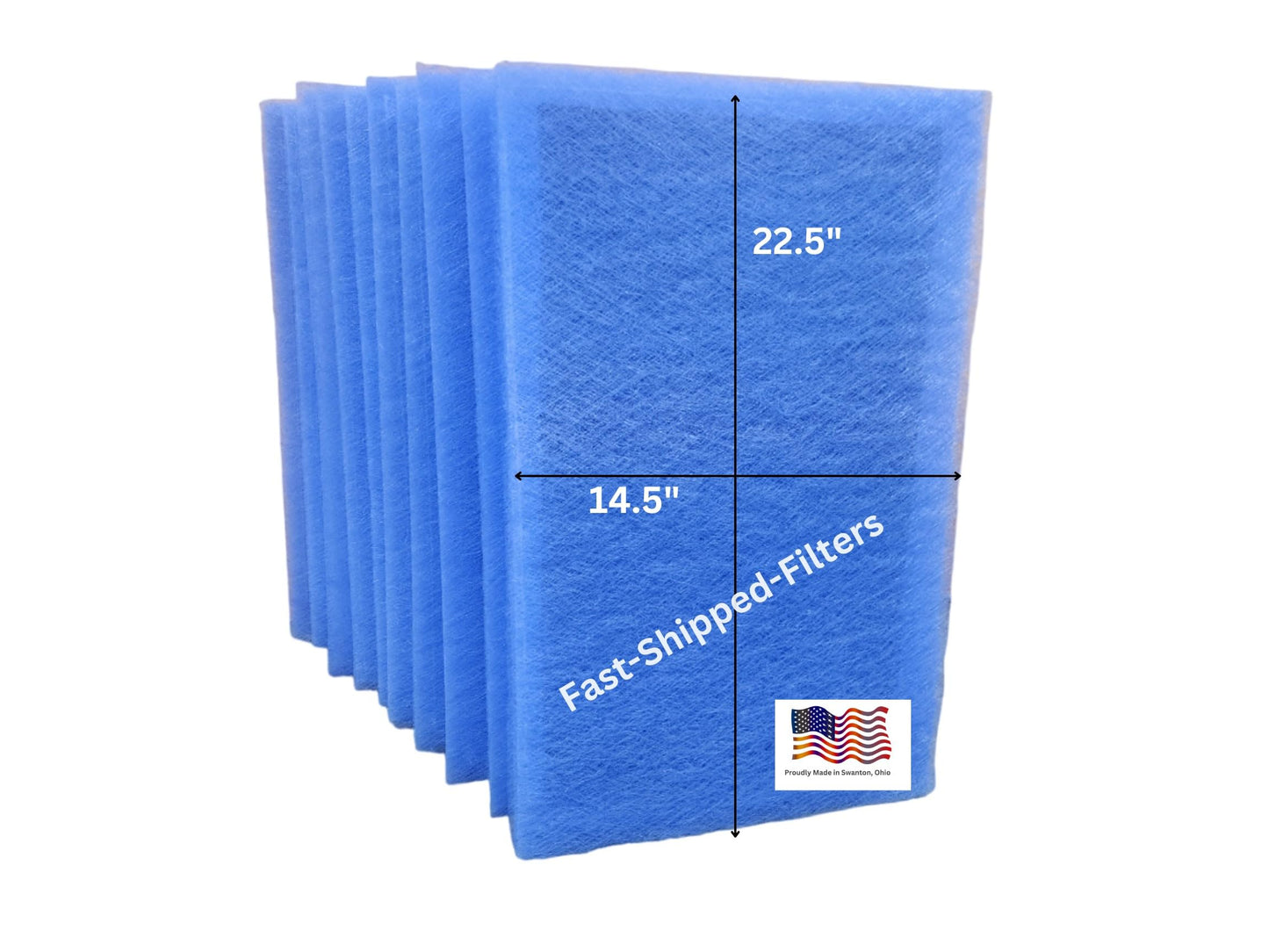Fast-Shipped-Filters 10 Pack 16x25 Replacement Filter Pads Designed to Fit Dynamic Electronic Air Cleaner polarized pads refill Blue