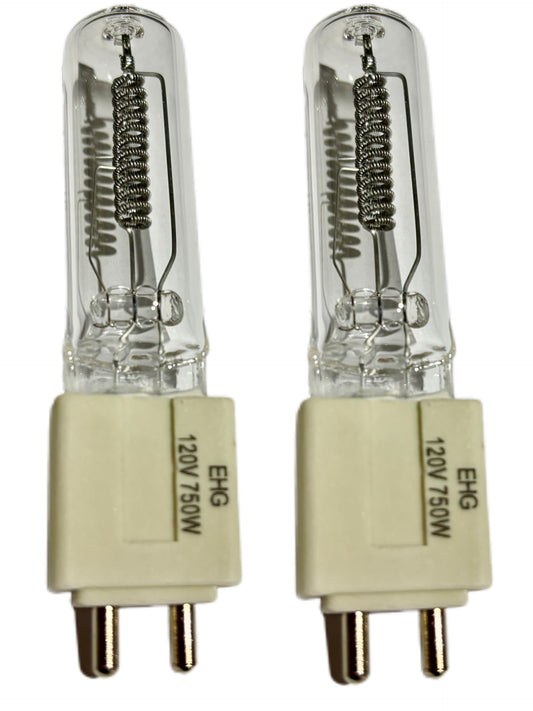 Tawelun 2PCS EHG 750W 120V Halogen Lamp Base G9.5 Medium Bipin,T6 Halogen Bulb Stage Studio Lamp,Clear