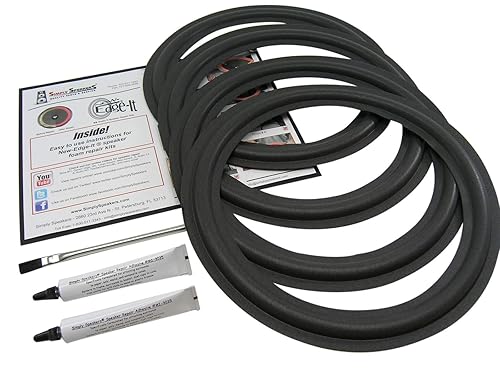 Simply Speakers 12 Inch Woofer and Passive Radiator Foam Speaker Repair Kit Compatible with JBL L-150, Fits 9-5/8 Inch Cone, FSK-12Ji (4 Pack)