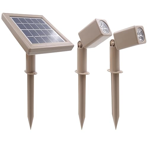 HEX 30X Twin Solar Spotlight Warm White LED Waterproof Dimmable Dusk to Dawn for Outdoor Garden Yard Landscape Pathway Downlight Uplight