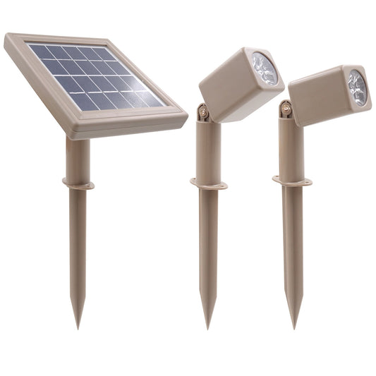 HEX 30X Twin Solar Spotlight Warm White LED Waterproof Dimmable Dusk to Dawn for Outdoor Garden Yard Landscape Pathway Downlight Uplight
