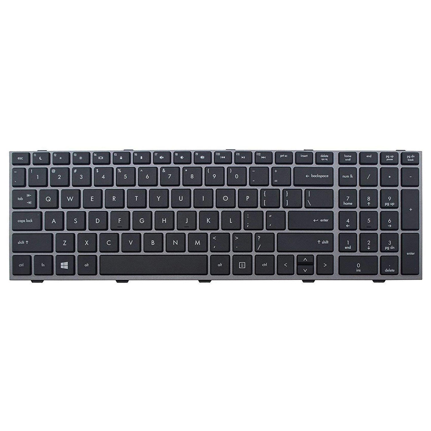 AUTENS Laptop Replacement Keyboard Compatible for HP Probook 4540s 4545s Laptop Silver Grey Frame