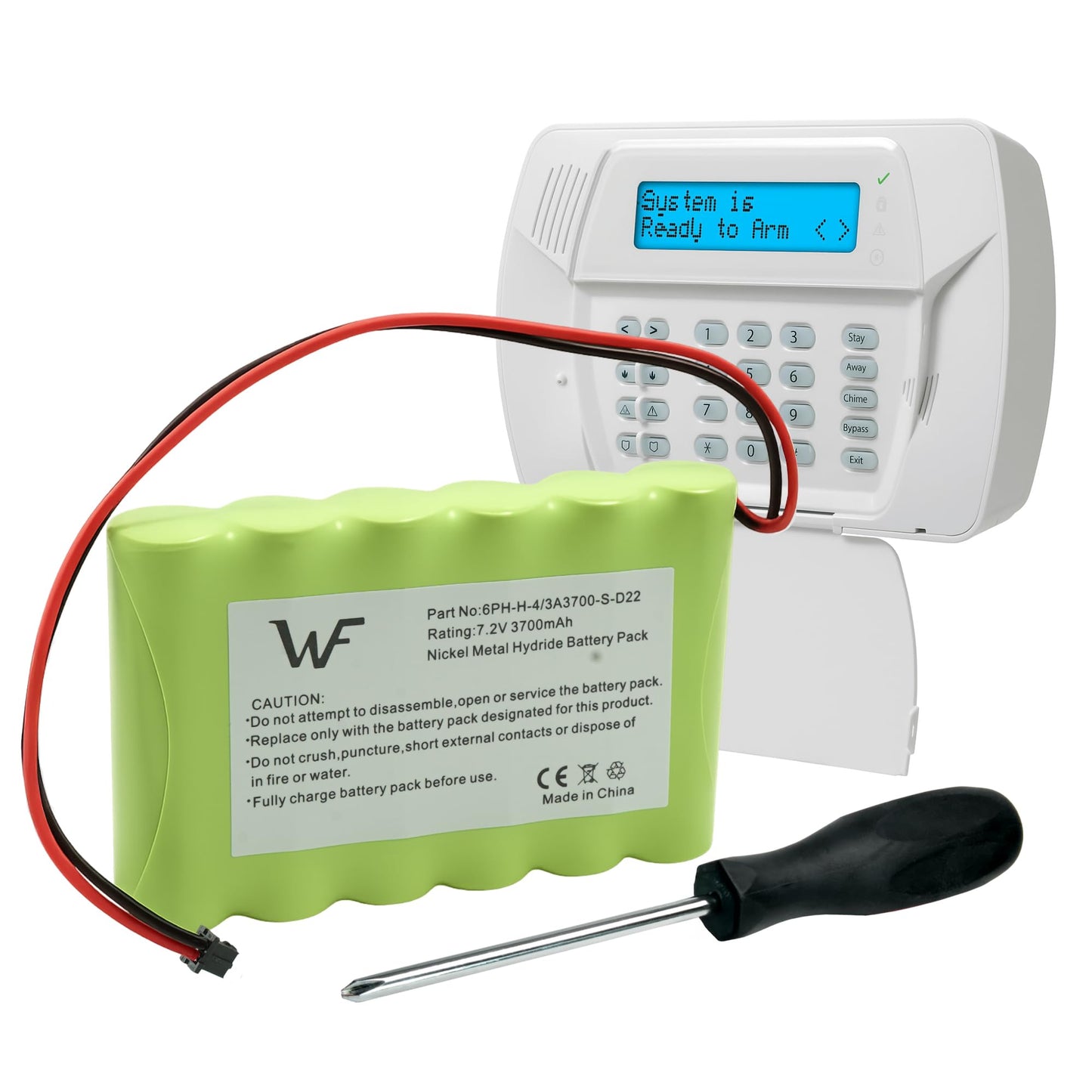 Replacement Battery+Tool for ADT DSC IMPASSA 9057 SCW9055 SCW9057 BH7236-SS 17000145 17000152 Wireless Home Security System Alarm Control Panel DSC