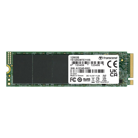 Transcend 128GB MTE110S PCIe 3.0 M.2 2280 SSD, 1500MB/s, Low Power