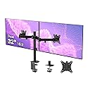 SIIG Dual 32 Inch Articulating Monitor Arm-Black for 17-32" VESA Screens, Full Motion Tilt Swivel Rotation, Height Adjustable Mount with C-Clamp