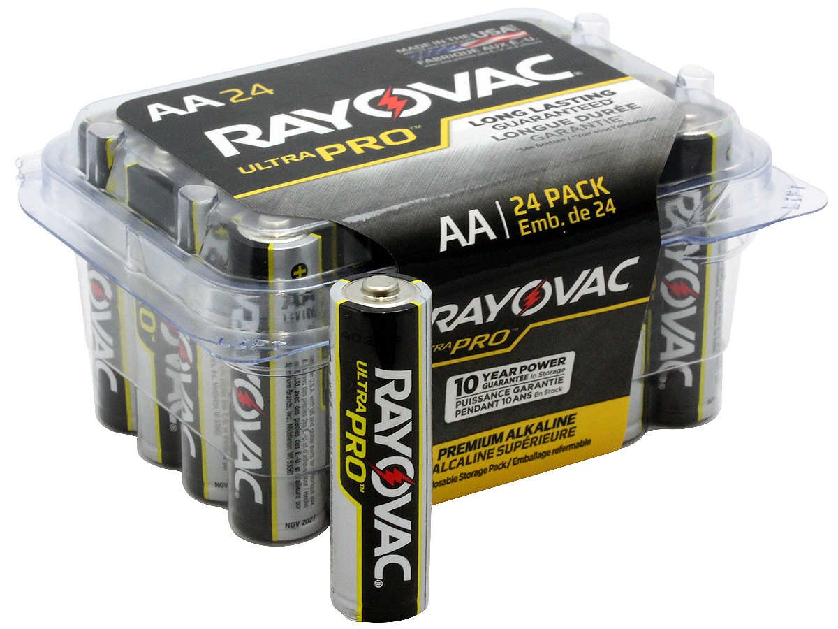 Ray-o-Vac Battery,AA,Alkaline,Package Quantity:24 per Pack