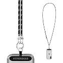 HyperGear Crossbody Phone Lanyard Strap Hands-Free Theft Secure Cell Phone Crossbody for Gym, Concerts & Travel [iPhone, Galaxy, Pixel] (Silver/Black