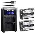 Kastar Battery (X2) & LCD Dual Slim Charger for NP-FM50 NP-FM30 NP-FM51 NP-QM50 NP-QM51 NP-FM55H and Sony CCD-FRV DCR-PC DCR-TRV DCR-DVD DSR-PDX GV