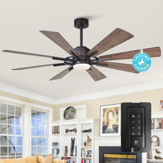 60 Inch Ceiling Fan with Light and Remote Farmhouse Windmill Chandelier Fan