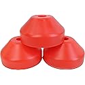 Red Plastic 7" 45rpm Vinyl Record Dome Adapter , Quantity 3 (45 rpm)