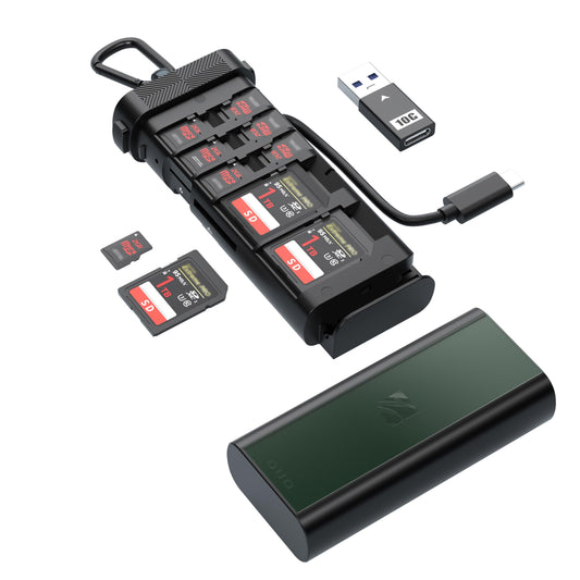 Freewell USB 3.2 Duo Card Reader: SD & Micro SD Dual Slot Reader with Storage Compartment Designed for Professional Photographers and Videographers