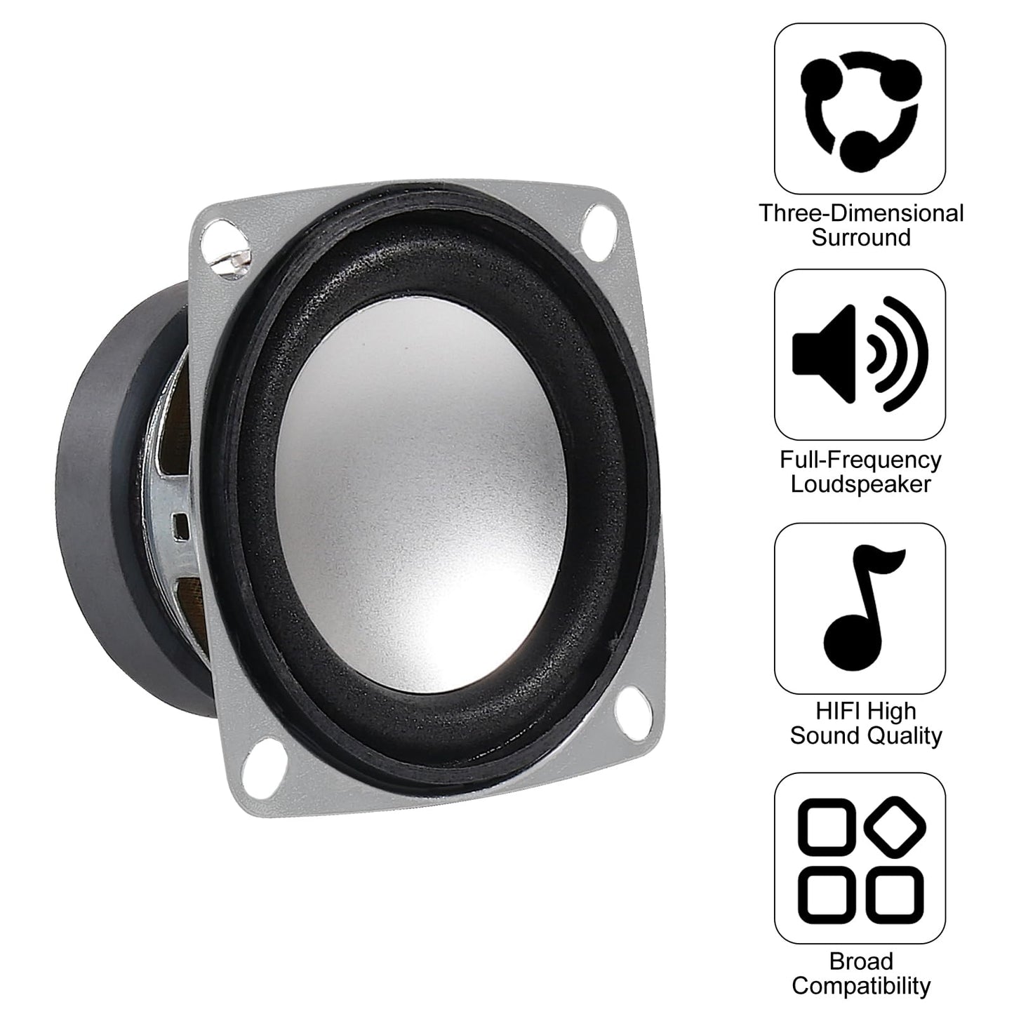 DWEII 6Pcs 2" 4Ohm 3W Full Range Audio Speaker Stereo Woofer Loudspeaker