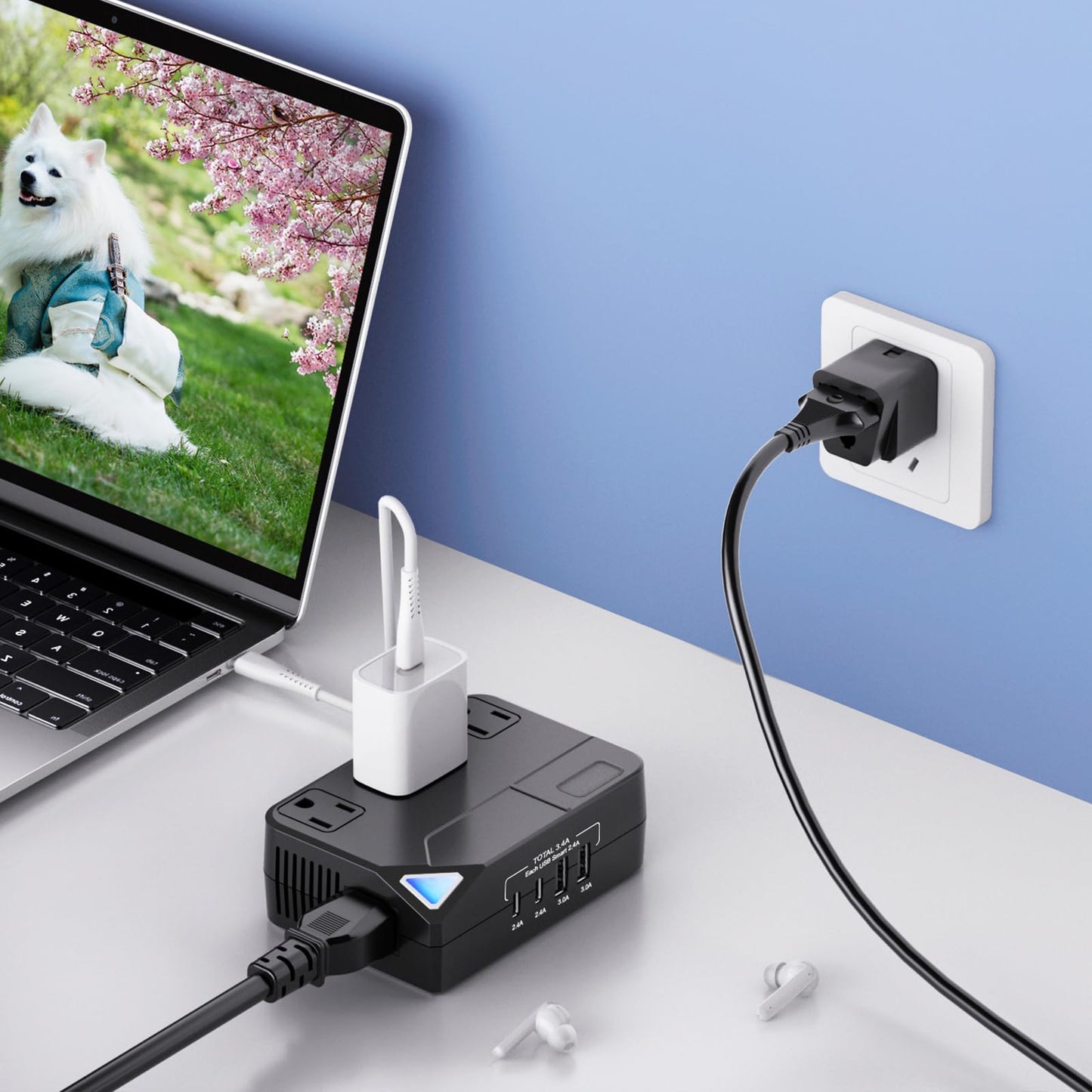 250W Conversion Plug, International Travel Converter with 2 USB and 2 USB-C Ports, lowering 220V to 110V for 100V-240V Areas and Different Countries…