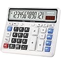 Desktop Calculator Extra Large LCD Display 12-Digit Big Number Accounting Calculator with Giant Response Button, Battery & Solar Powered, Perfect