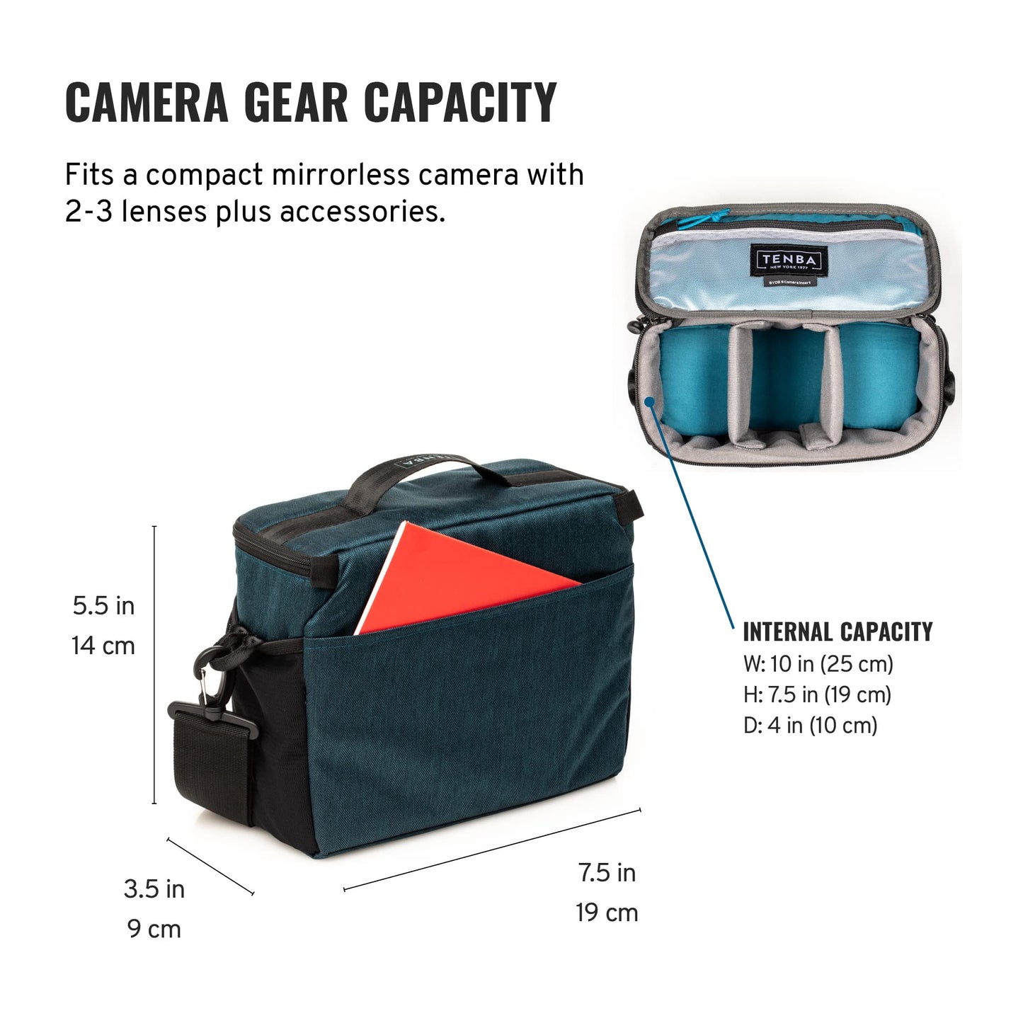 Tenba BYOB 10 Camera Insert - Turns any bag into a camera bag for DSLR and Mirrorless cameras and lenses - Blue (636-631)