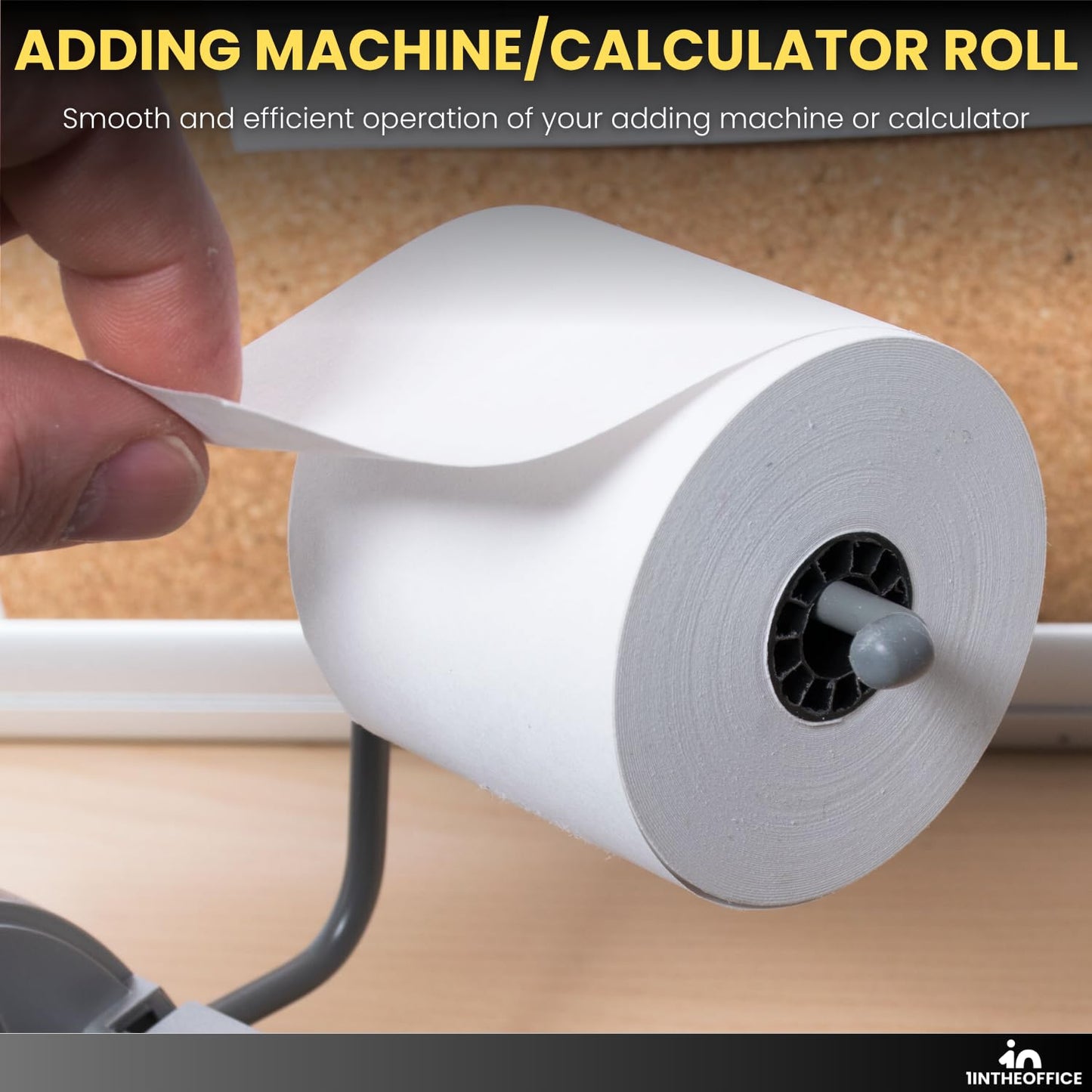 1InTheOffice Adding Machine, Register, and Calculator Rolls 2 1/4" x 130' 1-Ply, 12/Pack (130')