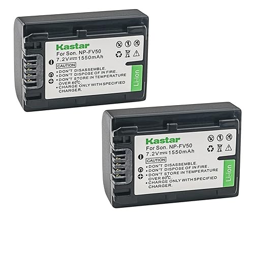 Kastar 2-Pack NP-FV50 Battery Replacement for Sony FDR-AX43, FDR-AX53, FDR-AXP55, HDR-CX110, HDR-CX115, HDR-CX116, HDR-CX130, HDR-CX150, HDR-CX155