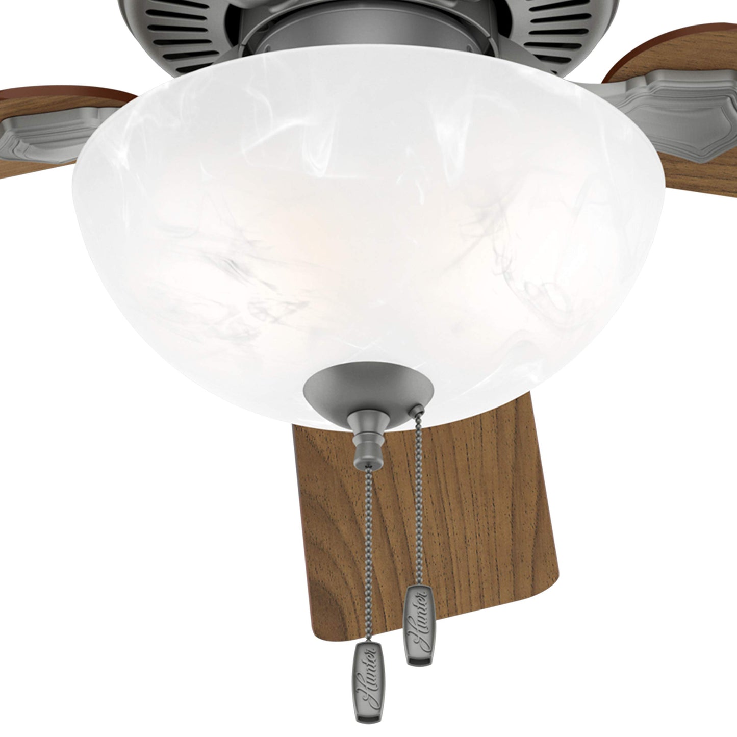 Hunter Fan 52 inch Traditional Matte Silver Indoor Ceiling Fan with Light Kit Y (Renewed)