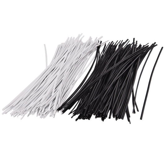 Sunmns 200 Piece Metallic Twist Cable Cord Wire Ties Reusable Fastening (6 Inch, Black and White)