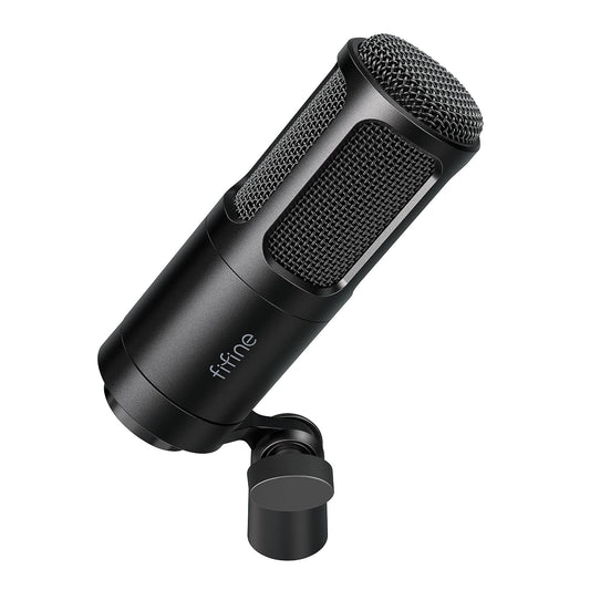 FIFINE XLR Dynamic Microphone, Vocal Podcast Microphone with Cardioid Pattern, Studio Metal Mic for Streaming Voice-Over Dubbing Video Recording