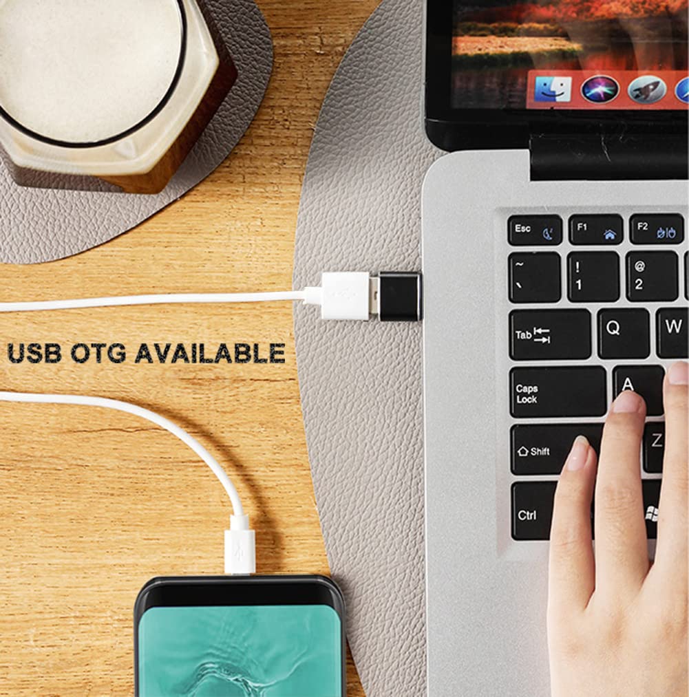 USB C to USB Adapter 4 Pack, USB Female to Type C Male OTG Adaptor, USB C Adapter Compatible with MacBook Pro, Samsung Galaxy, Phones, Laptops…