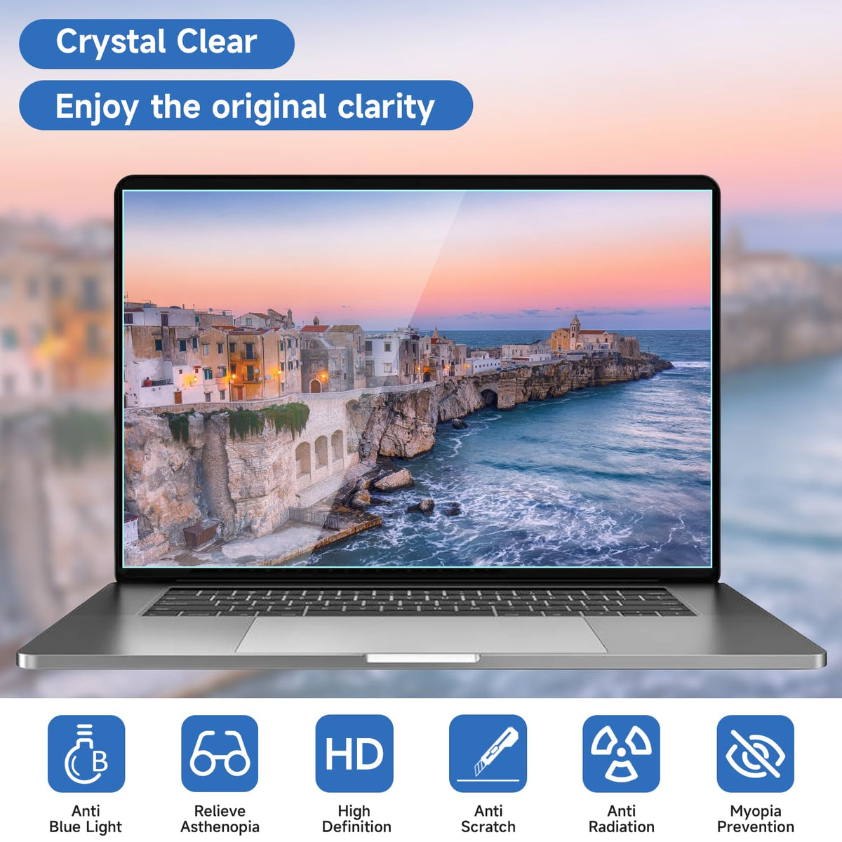 2 Pcs 14 Inch (1920x1200P) Laptop Blue Light Screen Protector, Reduce Eye Strain Anti Glare Blue Light Blocking Screen Protector for 14’’ with 16:10