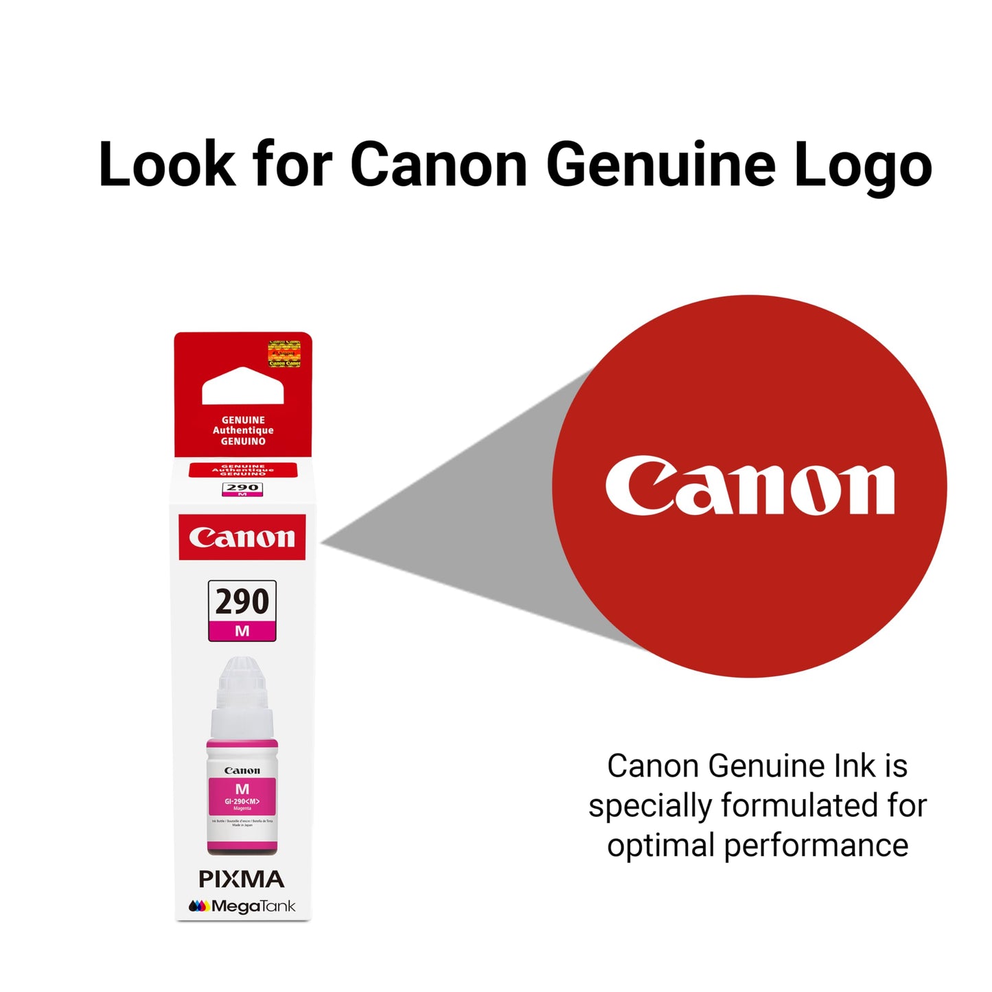 Canon GI-290 Genuine Magenta Ink Tank, Compatible with Megatank G4200, G3200, G2200, G1200, and G4210 Printers