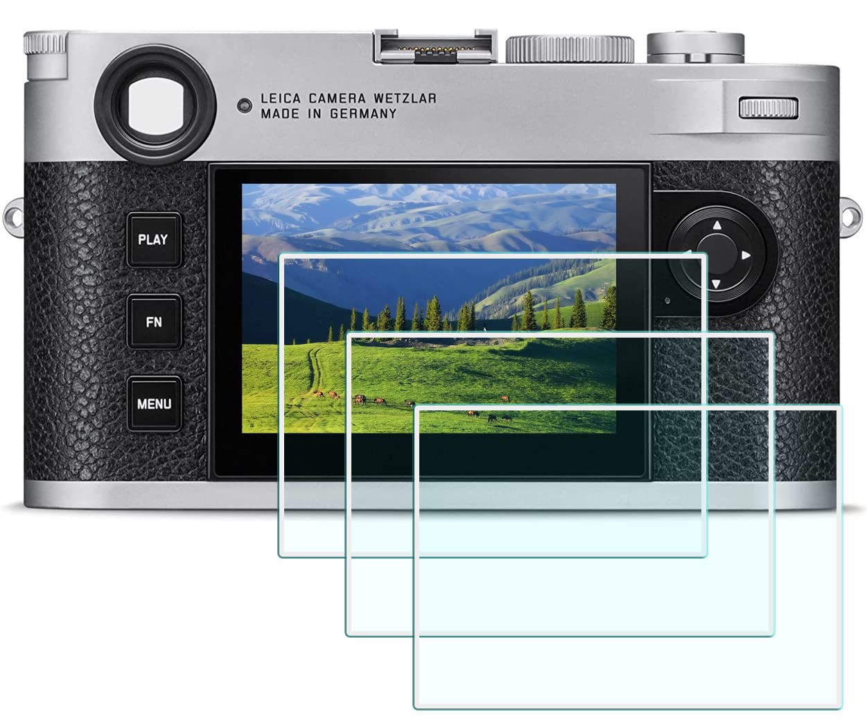 HUIPUXIANG Screen Protector for Leica-M11 / M11-P/M-EV1 Digital Rangefinder Camera(for accessories), [3 Pack] 0.3mm 9H Hardness Tempered Glass Flim