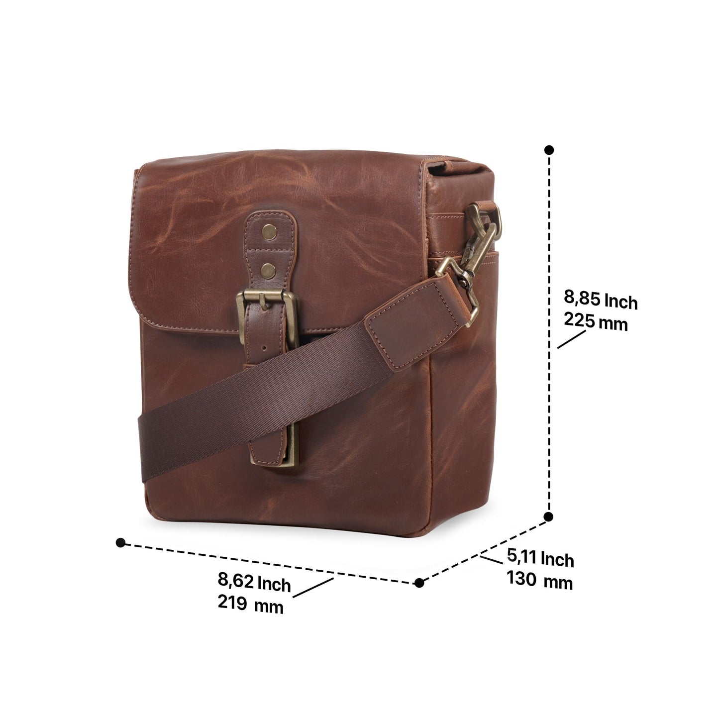 MegaGear Leather Camera Messenger Bag for Mirrorless, Instant and DSLR Cameras