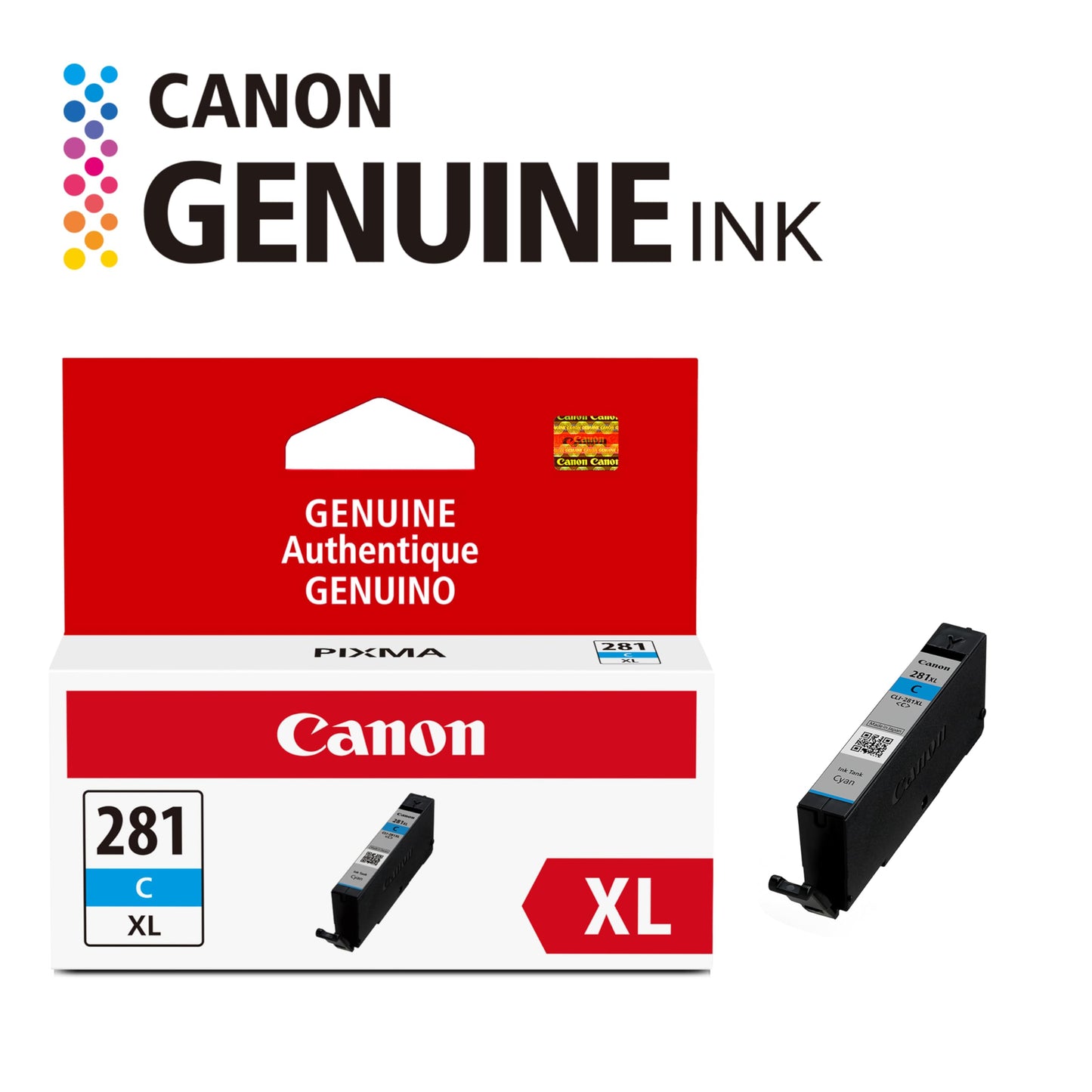 Canon CLI-281 XL Genuine Cyan Ink Tank , Compatible with TR8520, TS9120,TS8120, TS6120, TS9521C/a, TS9520/a, TS8220, TS6220, TS8320, TS6320,