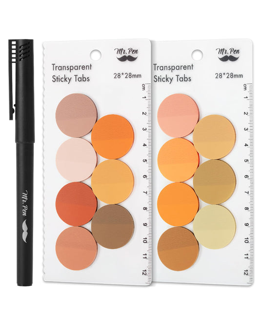 Mr. Pen- Round Transparent Sticky Notes, 1.1” Diameter, 14 Pads, 560 Sheets