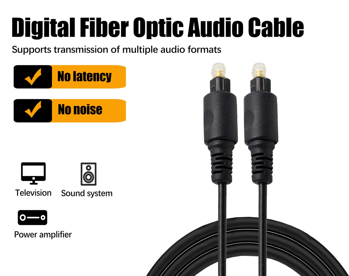 UIGOCLE Charger Compatible Optical Cable, Toslink to Toslink Cable, Gold-Plated Optical Digital Compatible with Home Cinema, Xbox, Soundbar, TV