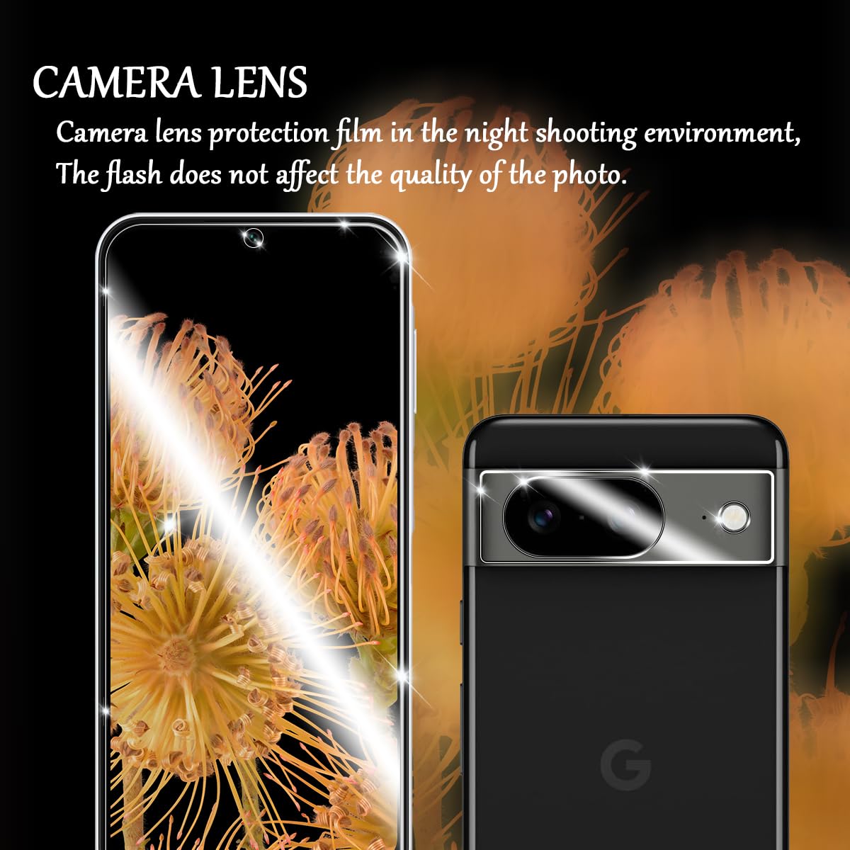 YEYEBF Pixel 8a HD Clear Tempered Glass Screen Protector + Camera Lens Protectors, [2+2 Pack] [3D Glass] [Anti-Glare] [Bubble-Free] Screen Protector