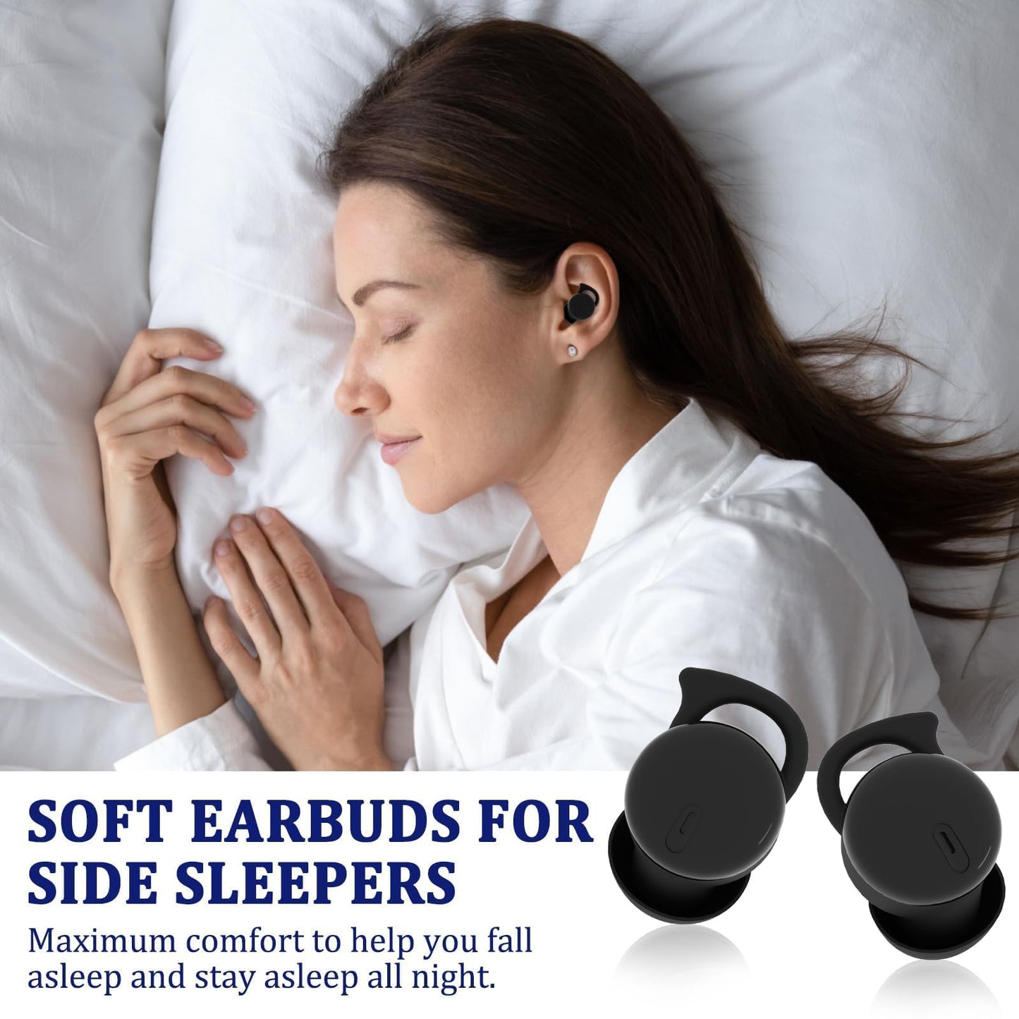 Invisible Sleep Headphones, Sleep Earbuds for Side Sleepers (Black)
