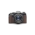 Minolta X-700 Case, BolinUS Handmade Genuine Real Leather Half Camera Case Bag Cover for Minolta X-700 with Hand Strap (Coffee)