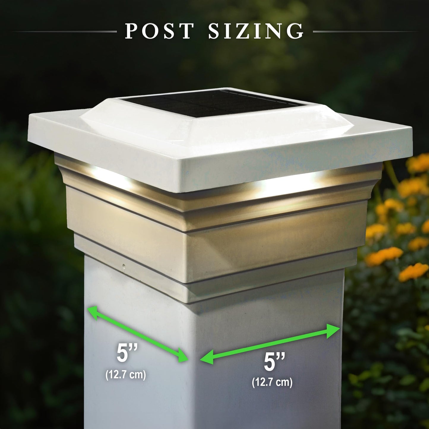 Classy Caps Regal Solar Post Cap (White, 5"x5")