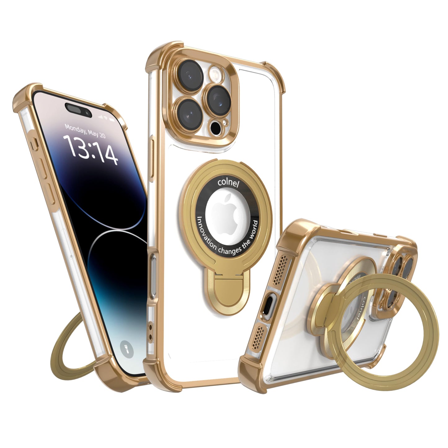 IAIYOXI for iPhone 13 Mini Case with Strong Magnetic Ring Stand, Military-Grade Shockproof, 4 Airbag Corners Protective, Fit for MagSafe, Kickstand