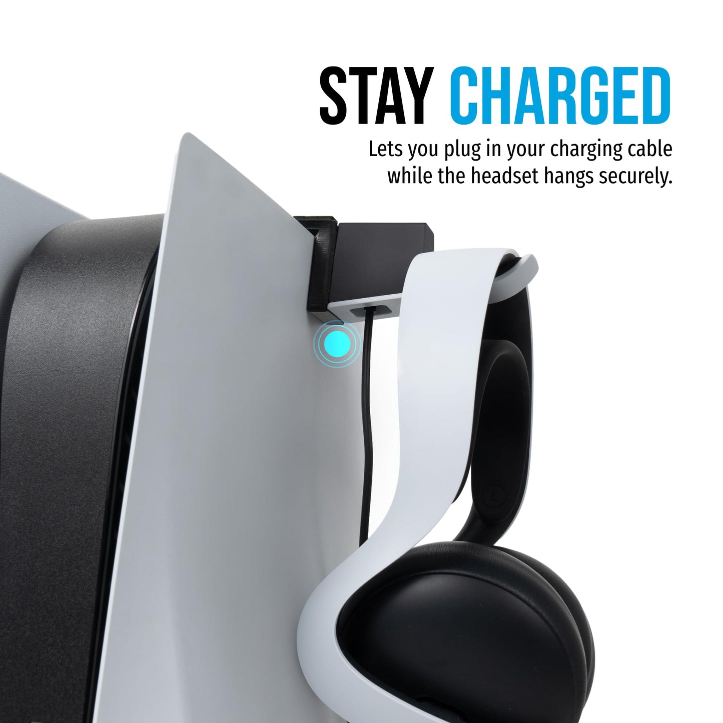 Glistco Headset Hook Compatible with Sony Pulse Elite Wireless Headset Charging Hanger - Headphone Holder for PS5/PS5 Slim/PS5 Pro