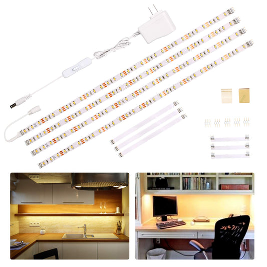 WOBANE Under Cabinet Lighting Kit,Flexible LED Strip Lights Bar,Under Counter Lights for Kitchen,Cupboard,Desk,Monitor Back,Shelf,6.6 Feet Tape Light