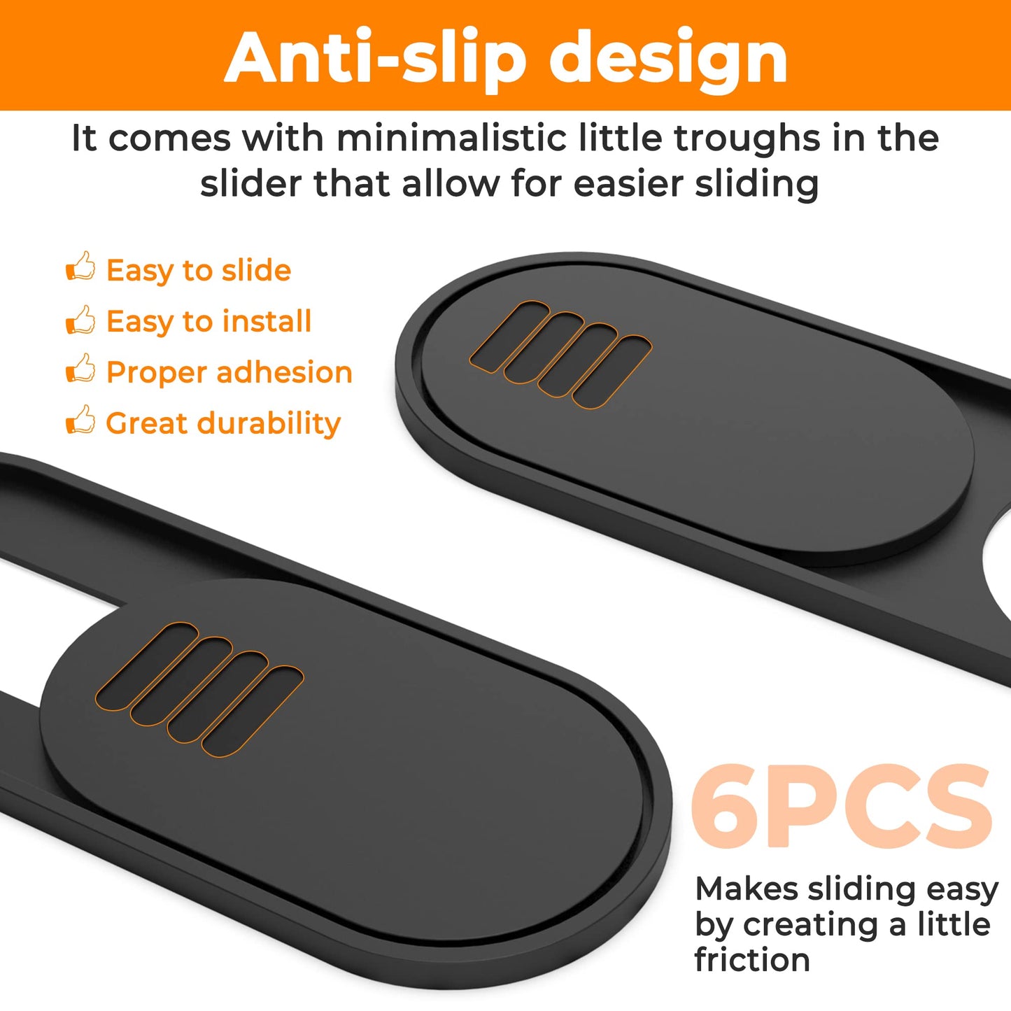 Trobing Laptop Camera Cover Slide [6 Pack], Ultra Thin Webcam Cover for Laptop, Computer, MacBook, Tablet, iPhone 8/7/6 Plus, Protect Your Privacy