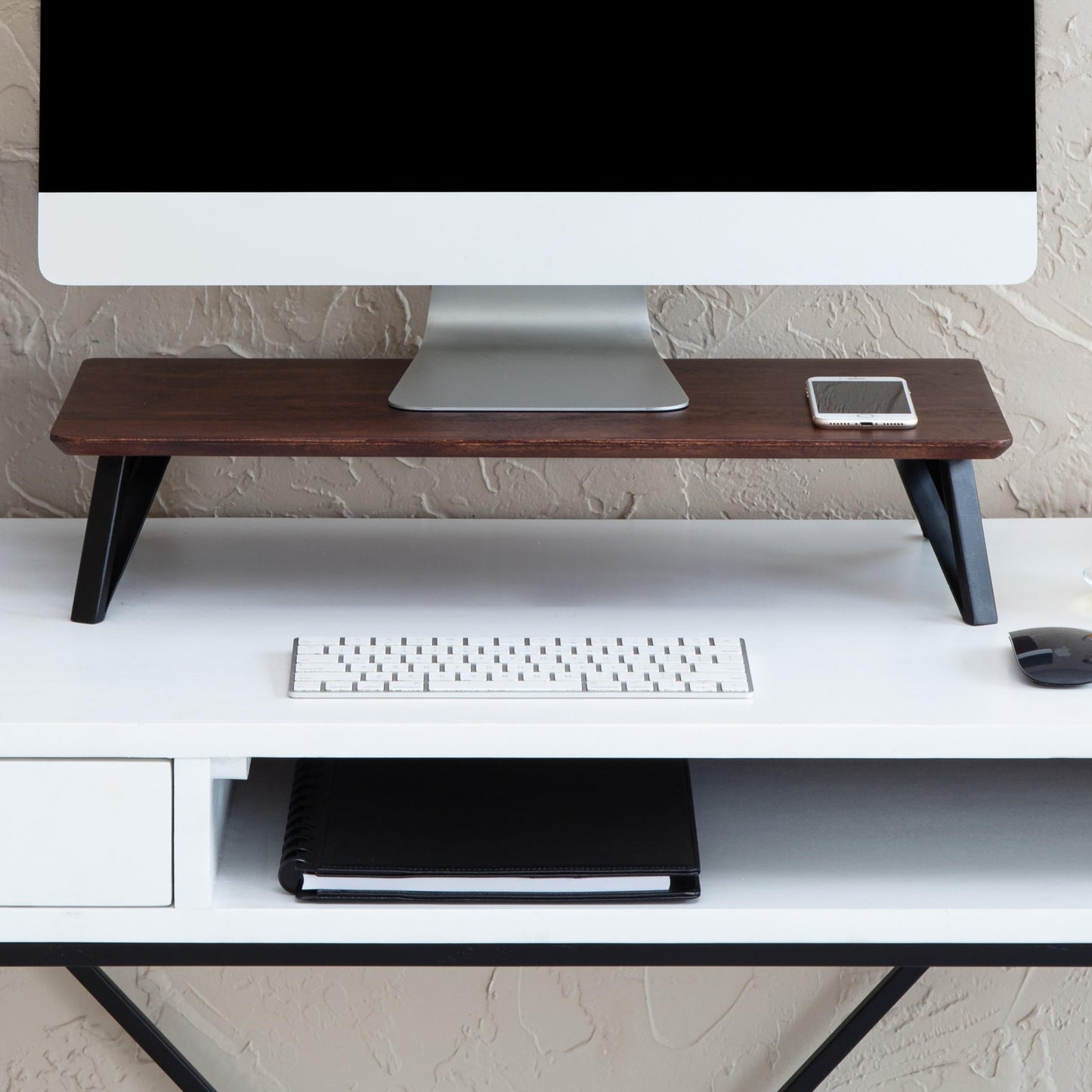 Anji Mountain Monitor Stand - Desktop Organizer & Laptop Riser, Ergonomic Monitor Riser, Space-Saving Monitor Stand for Desk, Durable Construction