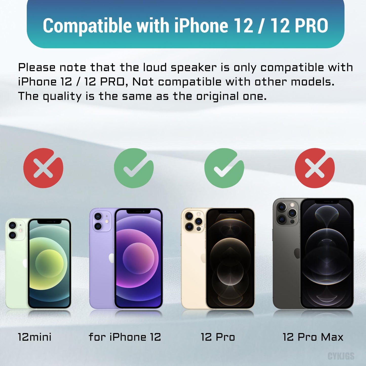 CYKJGS for iPhone 12 Loud Speaker Buzzer Module Replacement OEM for iPhone 12 Pro Assembly Loudspeaker Ringer Sound Connector Part Audio with Complete