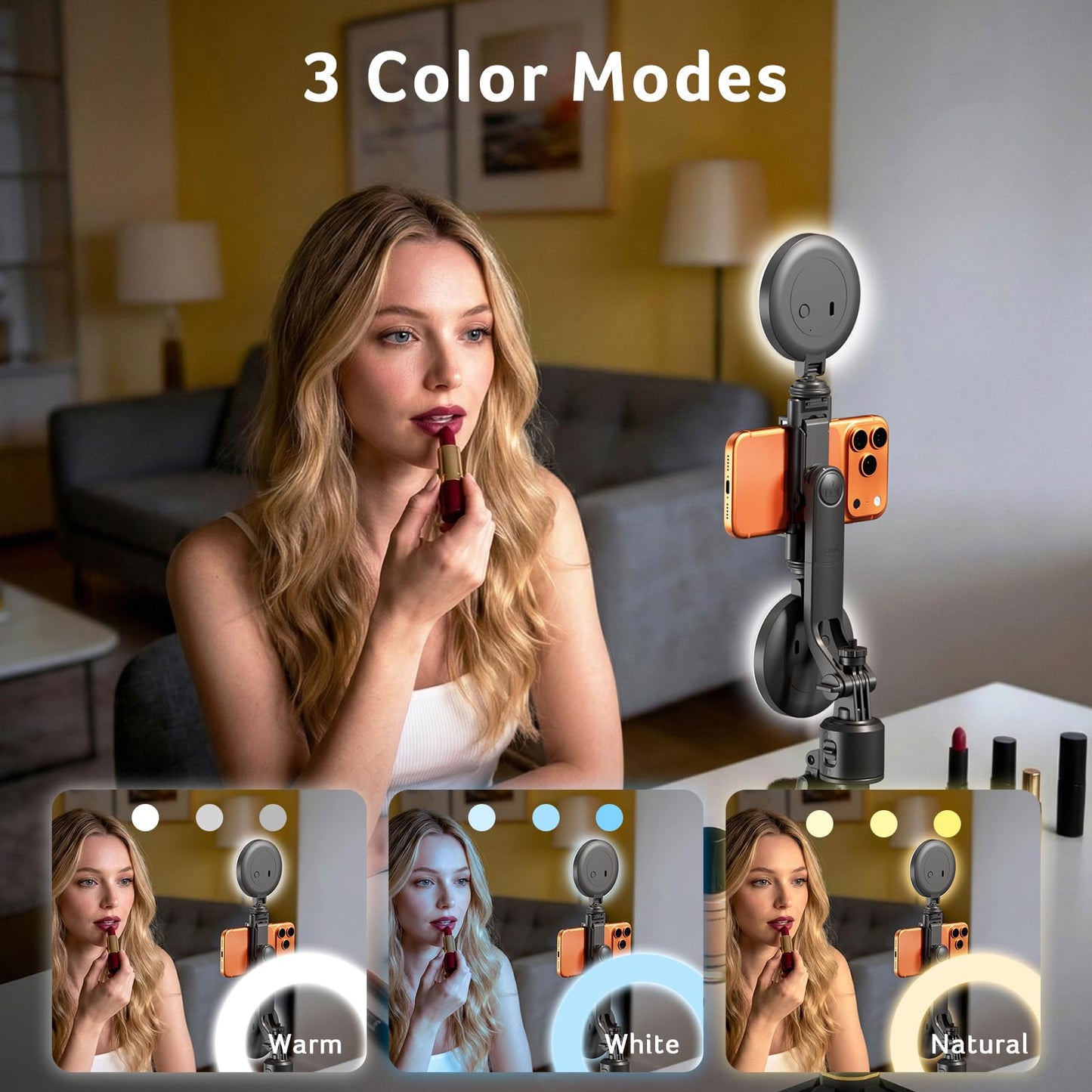 Acer Gadget Auto Face Tracking Tripod for iPhone - Gesture Control Detachable Mini Ring Light 64" 360 Degree AI Tracking Phone Tripod for Vlogging