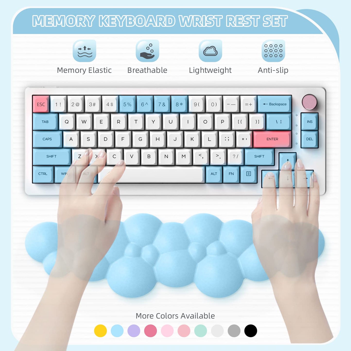 Keyboard Wrist Rest and Mouse Pad with Wrist Support, Ergonomic Gel Wrist Rest for Computer Keyboard and Mouse Pad + Coaster Set, Perfect for Home