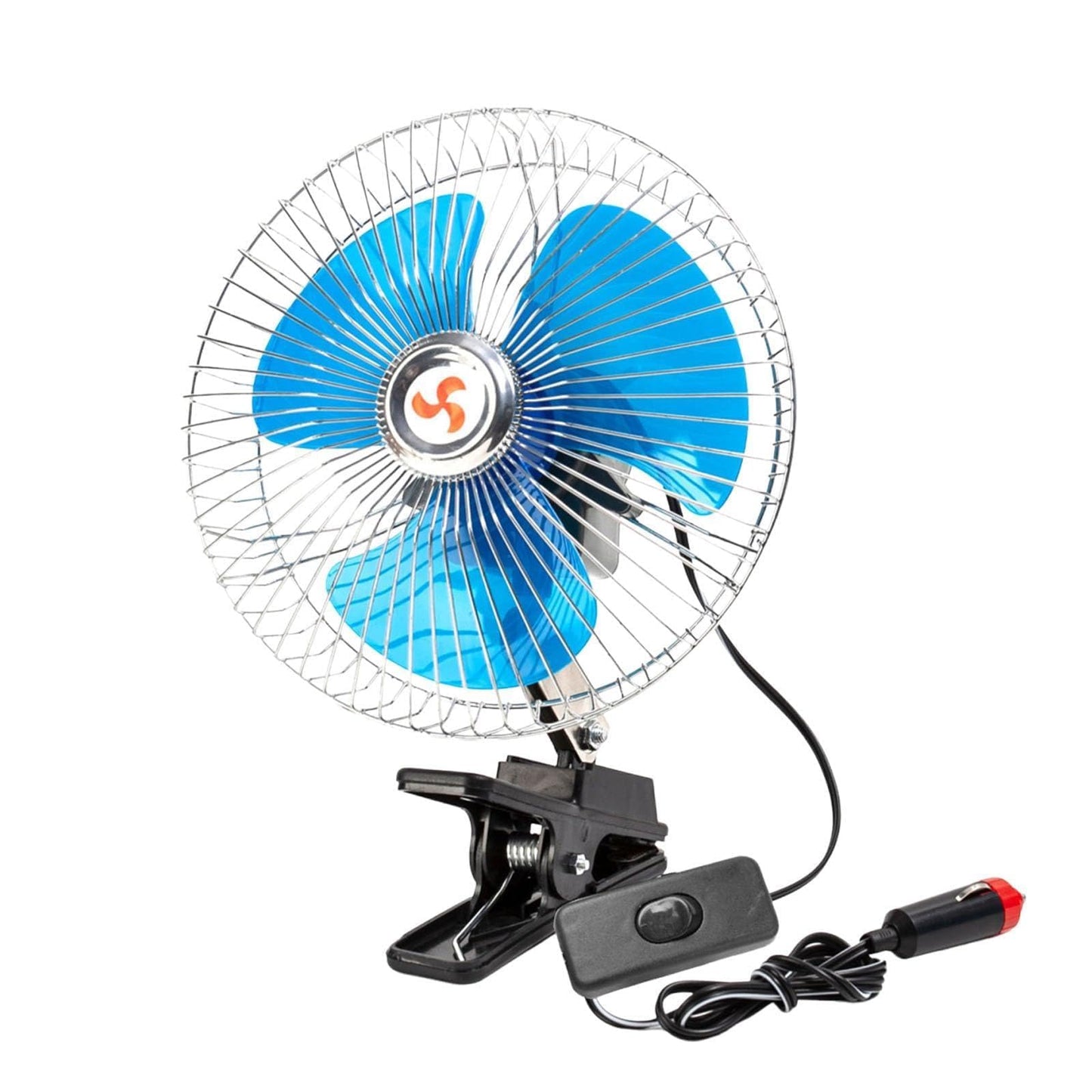 Vokandrel 6 Inch 12V Metal Truck Cab Cooling Fan Auto Oscillating Head