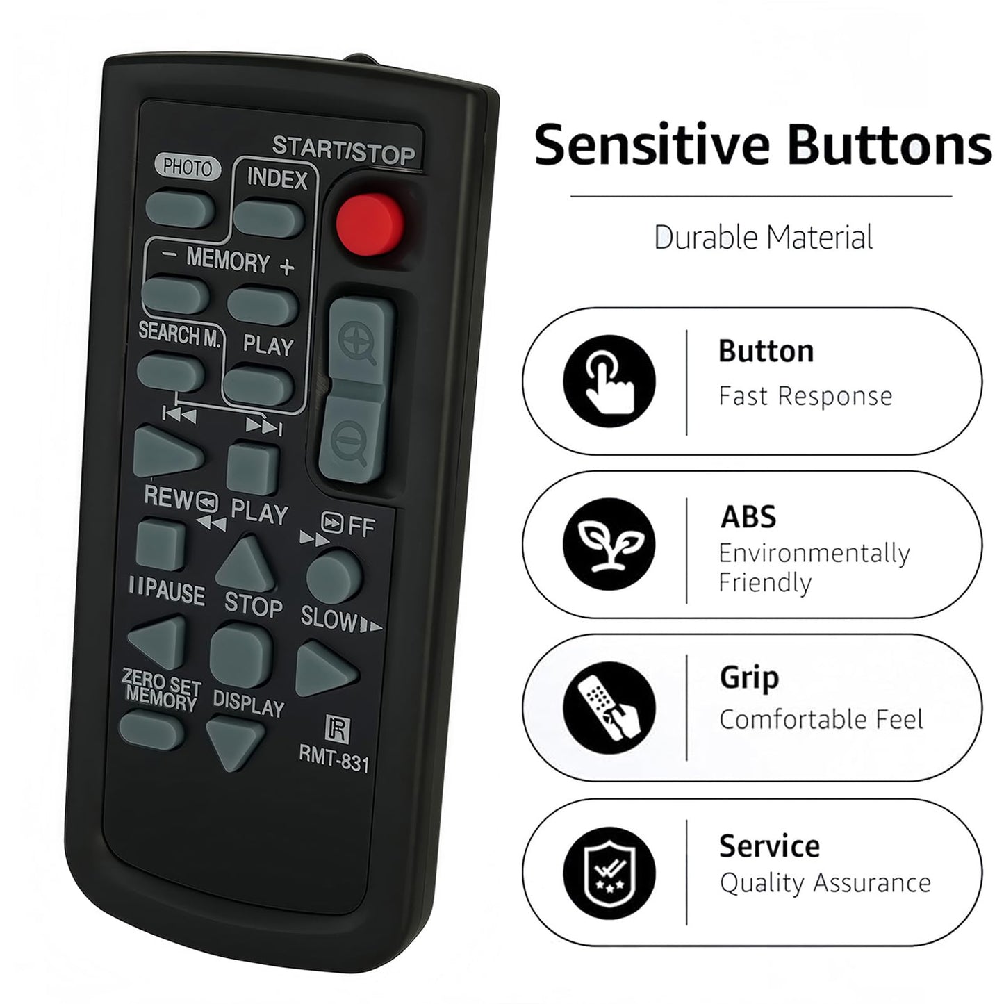 Replacement Remote Control RMT-831 (147849541) Compatible for Sony DCR Series DCR-HC20 DCR-IP1 CCD-TRV138 DCR-HC21 DCR-IP1E CCD-TRV338 DCR-HC30