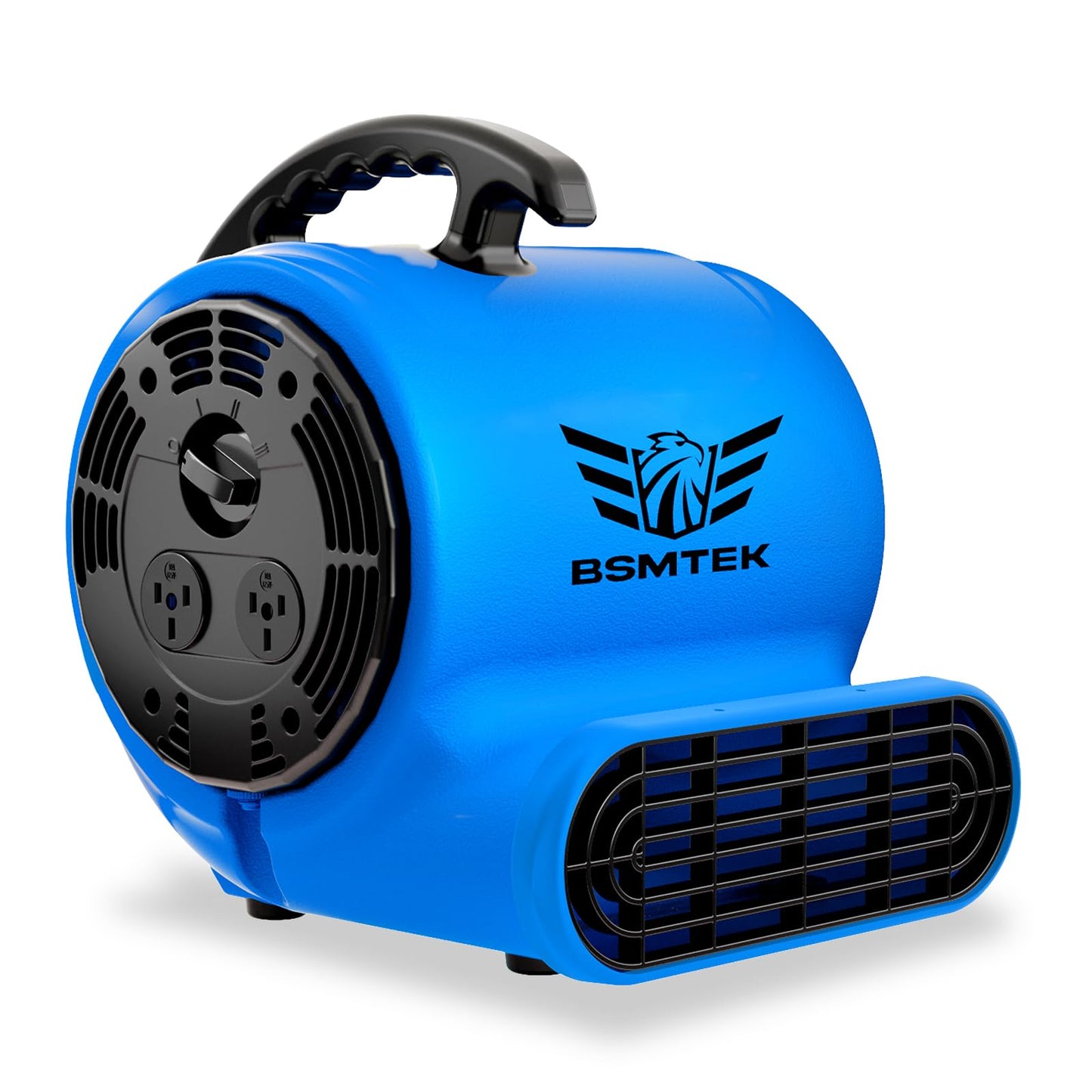 BSMTEK Air Mover Blower Fan, Industrial 1/3HP 1200CFM Monster Floor Blower Carpet Dryers - 3 Speeds Switch, 4 Adjustable Angles, 15FT Long Cord
