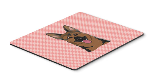 Caroline's Treasures BB1211MP Checkerboard Pink German Shepherd Mouse Pad, Hot Pad or Trivet for Home Office Gaming Working Computers Laptop Mouse