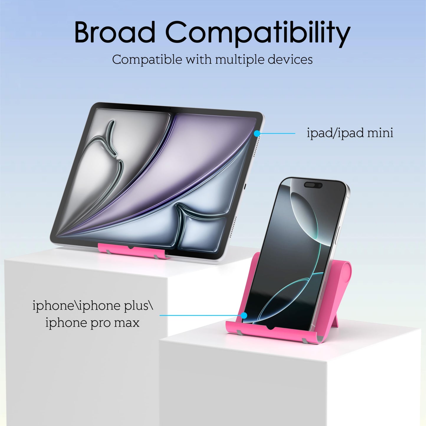 HZZADZXW Cell Phone Stand for Desk, Foldable and Adjustable Multi-Angle Holder Dock, Universal Compatibility for Most Phone and Tablet, Portable